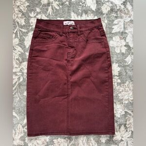 Women's Burgundy Denim Skirt
Main Street Exchange